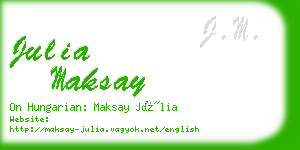 julia maksay business card